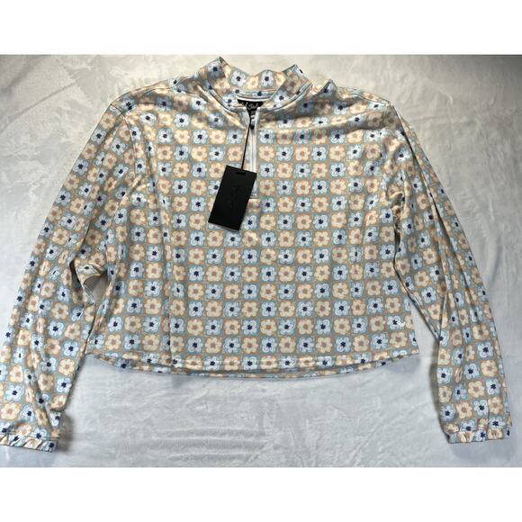 Bad Birdie Tops - Bad Birdie Golf Pullover Womens Extra Small XS Long Sleeve UV Crop Flower Power